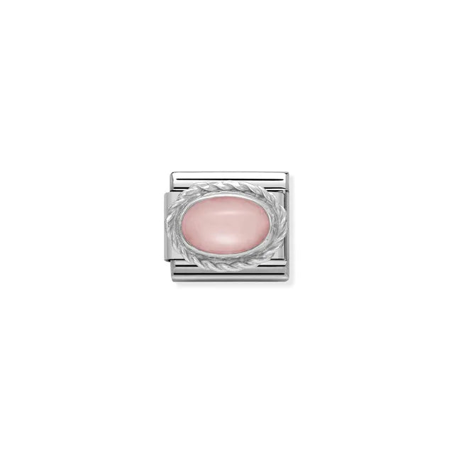 Nomination Classic HARD STONES steel and 925 sterling silver Pink Opaline