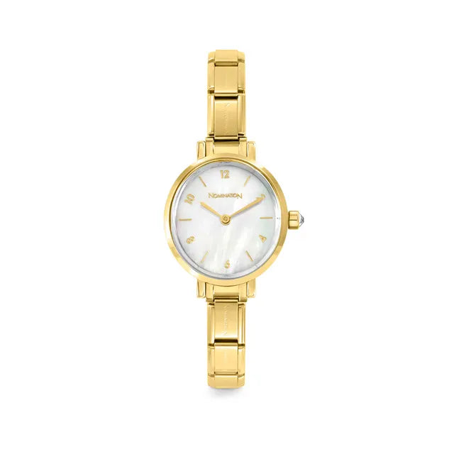 Nomination Paris Gold Oval Watch with Mother of Pearl Face