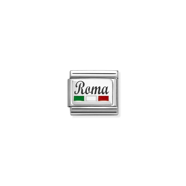 Nomination Classic Silver Roma with Italian Flag Charm