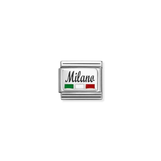 Nomination Classic Silver Milano with Italian Flag Charm
