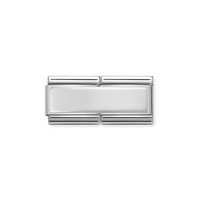 Nomination DOUBLE Classic ENGRAVED Silver PERSONALIZED Smooth Plate Charm