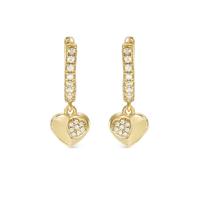 Nomination Petit Sparkle Gold Heart Earrings