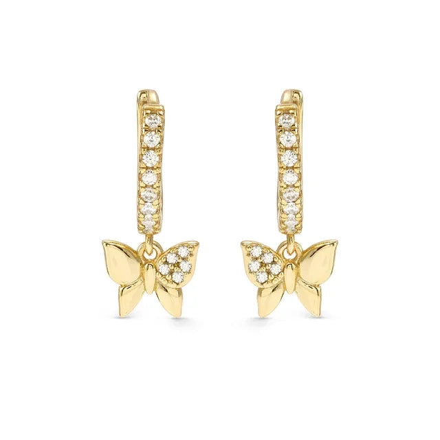 Nomination Petit Sparkle Gold Butterfly Hoop Earrings