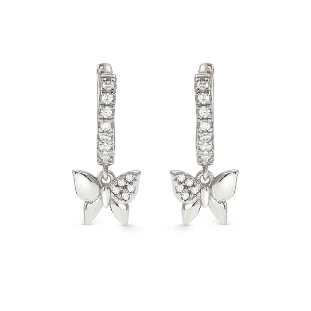 Nomination Petit Sparkle Silver Butterfly Hoop Earrings