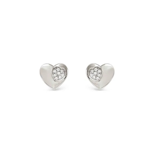 Nomination Petit Sparkle Silver Heart Stud Earrings