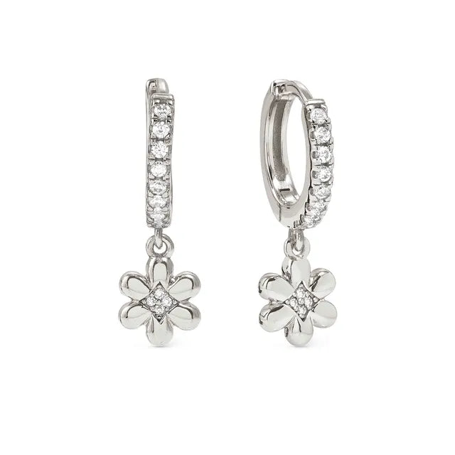 Nomination Petit Sparkle Silver Flower Hoop Earrings