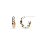Marina Rope Band Golden Semi Hoop Stud Earrings