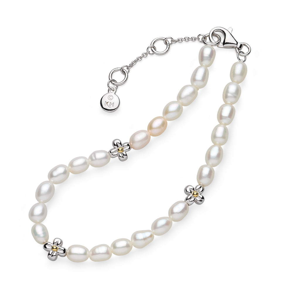 Blossom Flyte Honey Flower Rice Pearl Station Bracelet