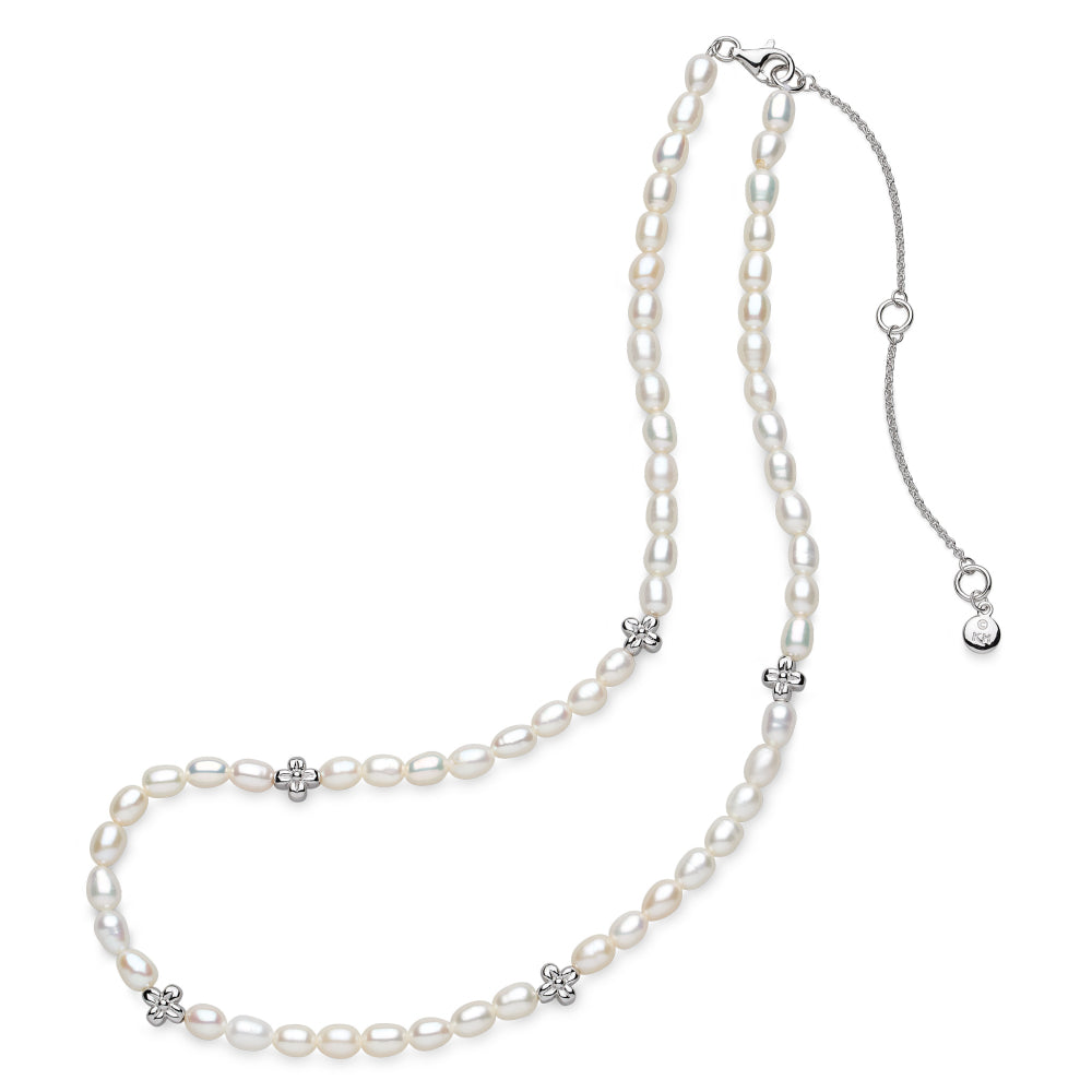Blossom Flyte Honey Flower Rice Pearl Station Necklace