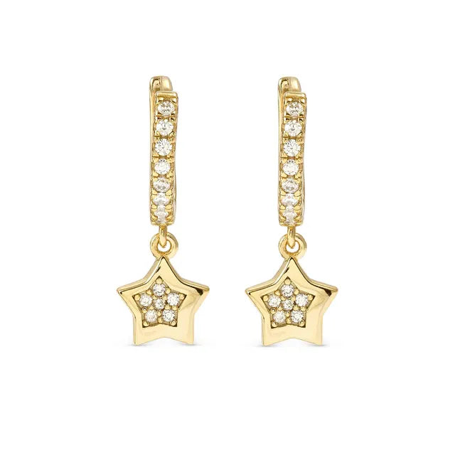 Nomination Petit Sparkle Gold Star Hoop Earrings
