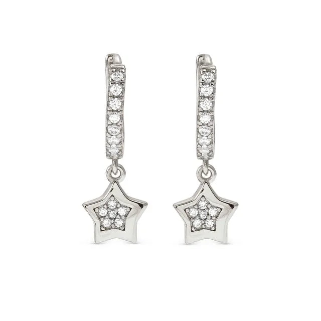 Nomination Petit Sparkle Silver Star Hoop Earrings