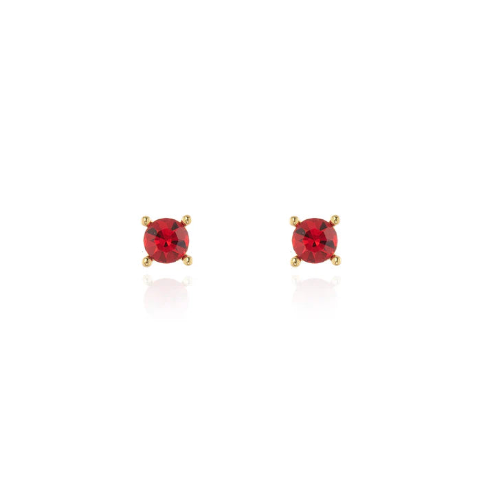 Cachet Laine 6mm Ruby Gold Earrings