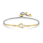 MILLELUCI Gold Tone Double Heart Bracelet