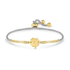 MILLELUCI Gold Tone Clover Bracelet