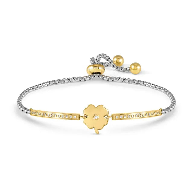 MILLELUCI Gold Tone Clover Bracelet