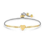 MILLELUCI Gold Tone Raised Heart Bracelet