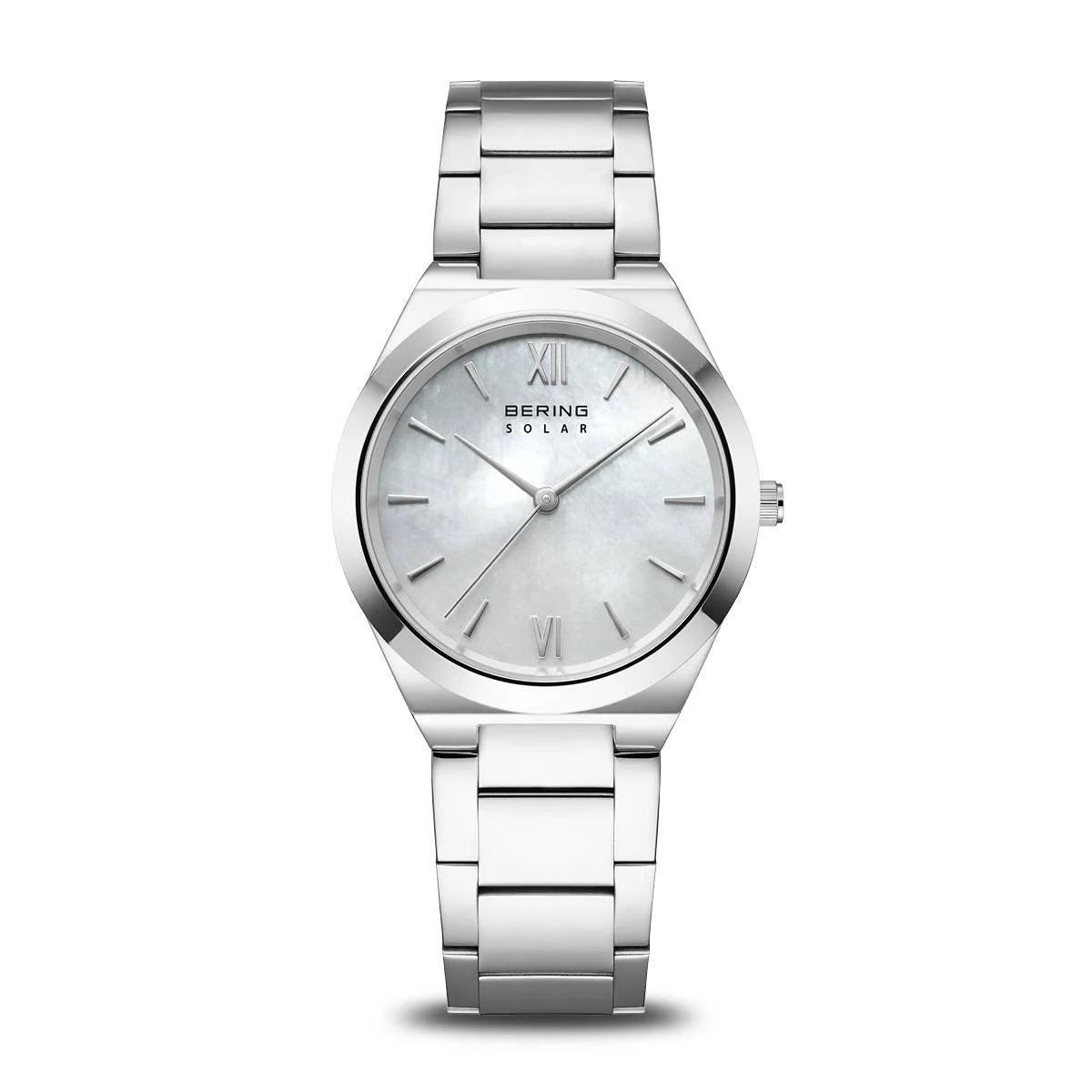 BERING Ladies Silver Metal Strap Watch with Mother of Pearl Dial 19932-700