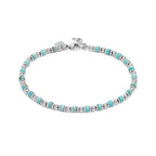 INSTINCTSTYLE Sea Edition anklets in steel and natural stones TURQUOISE
