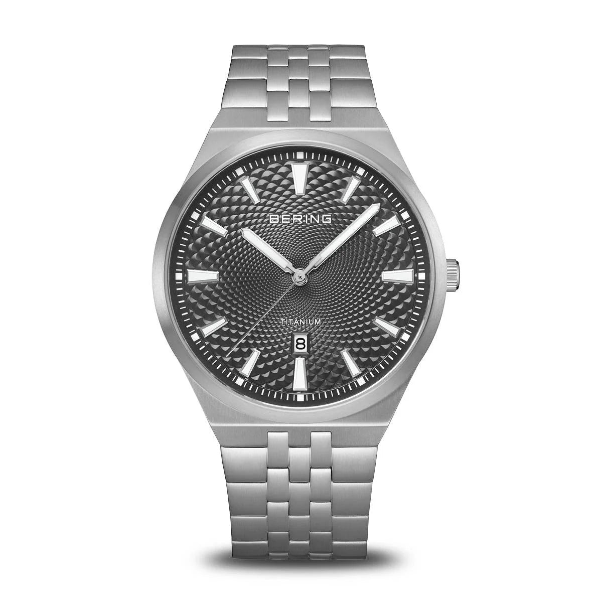 BERING Gents Titanium Silver/Black Watch 16141-703
