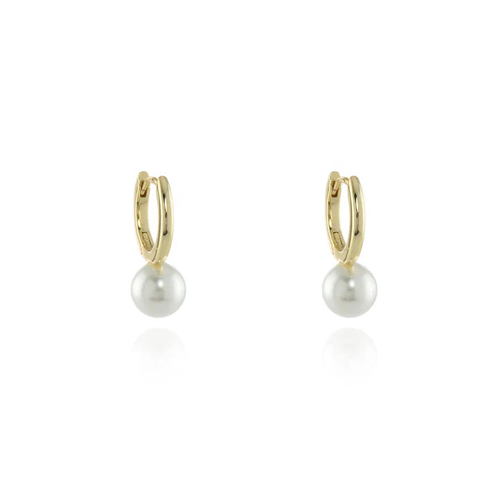 Padma 8mm Pearl Gold Hoops
