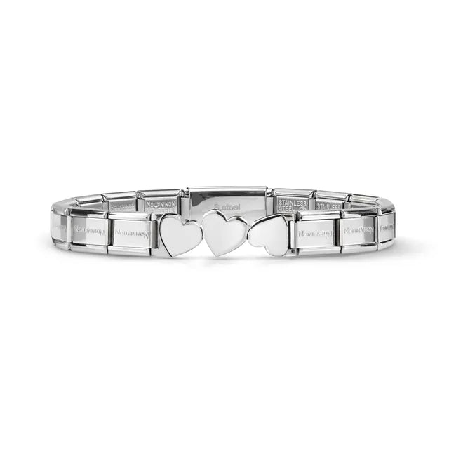 Nomination Trendsetter Bracelet with 3 Hearts
