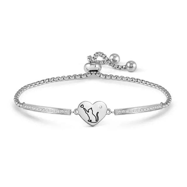MILLELUCI Heart with Cat Bracelet