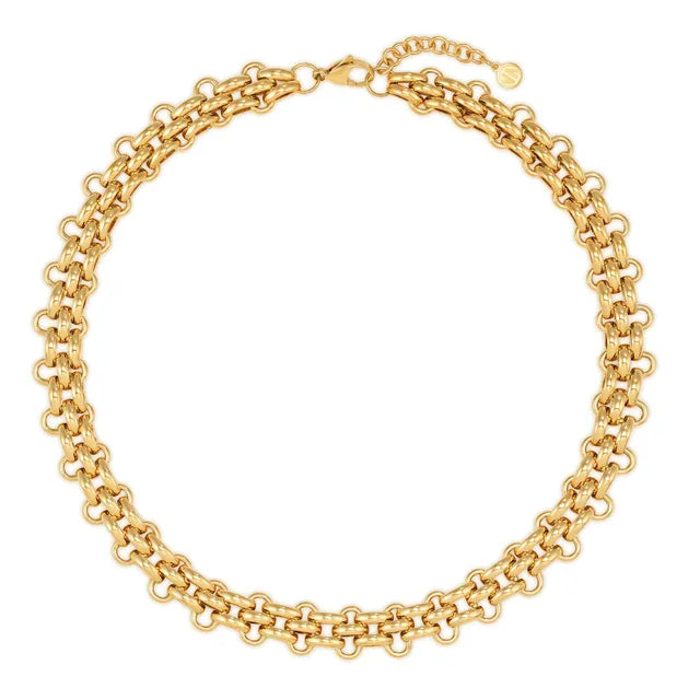 Wear&Style Gold Tone Byzantine Chain Necklace