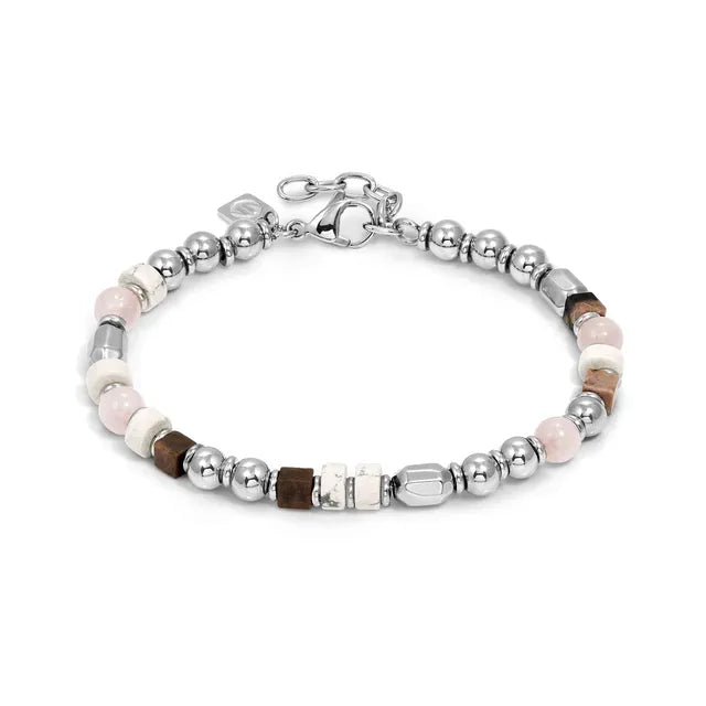 INSTINCTSTYLE Sea Edition bracelet with steel nuggets and natural stones (LARGE) MIX 4