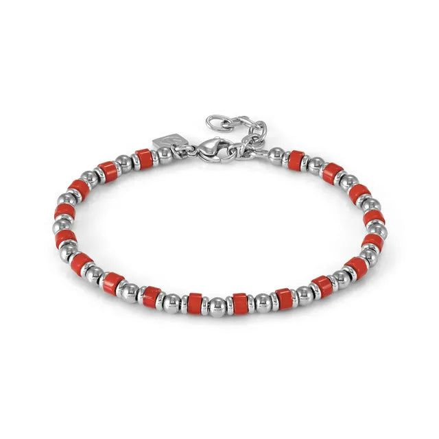 INSTINCTSTYLE Sea Edition bracelet in steel and natural stones Red Jade
