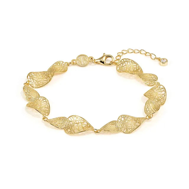 Leaf of Light Oval Lattice Gold Bracelet