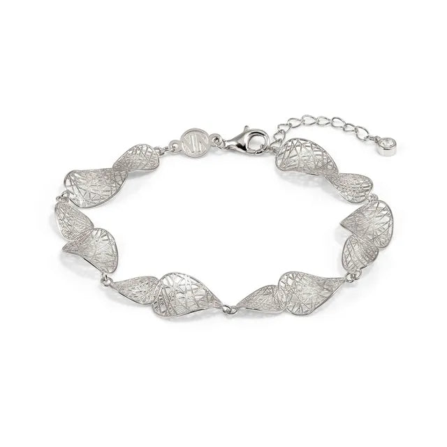 Leaf of Light Oval Lattice Silver Bracelet