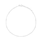 Silver Fine Trace And Ball Chain Anklet