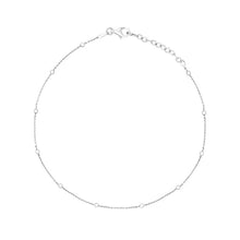 Load image into Gallery viewer, Silver Fine Trace And Ball Chain Anklet
