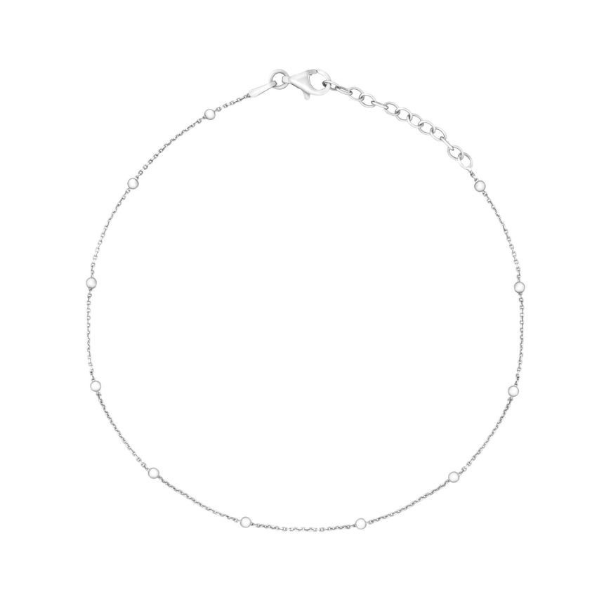 Silver Fine Trace And Ball Chain Anklet