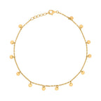 Gold Plated Multi Disc Charm Ankle Chain
