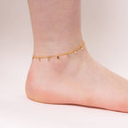 Gold Plated Multi Disc Charm Ankle Chain
