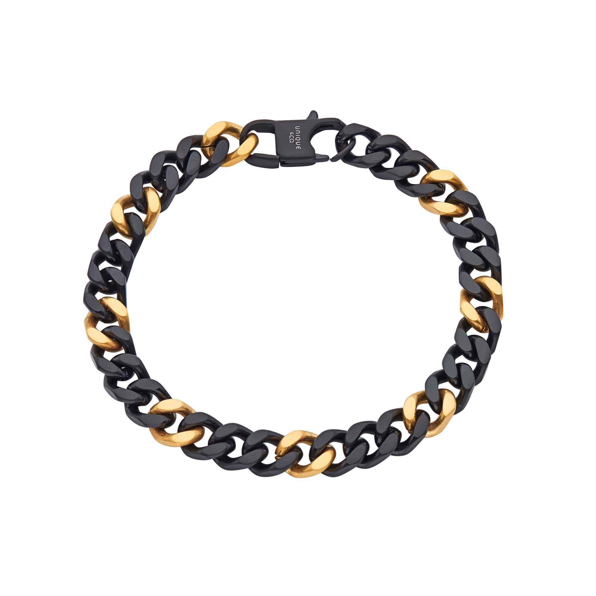 Stainless Steel Bracelet with Black/Yellow Gold Matte IP Plating LAB-255