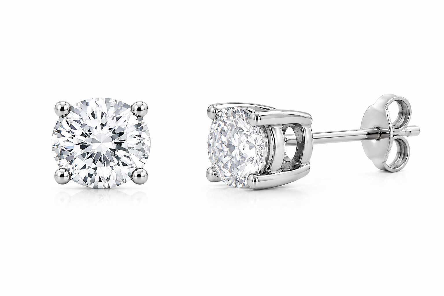 LAB Diamond 9ct White Gold Single Mens Earring
