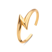 Load image into Gallery viewer, Gold Lightning Bolt Open Ring
