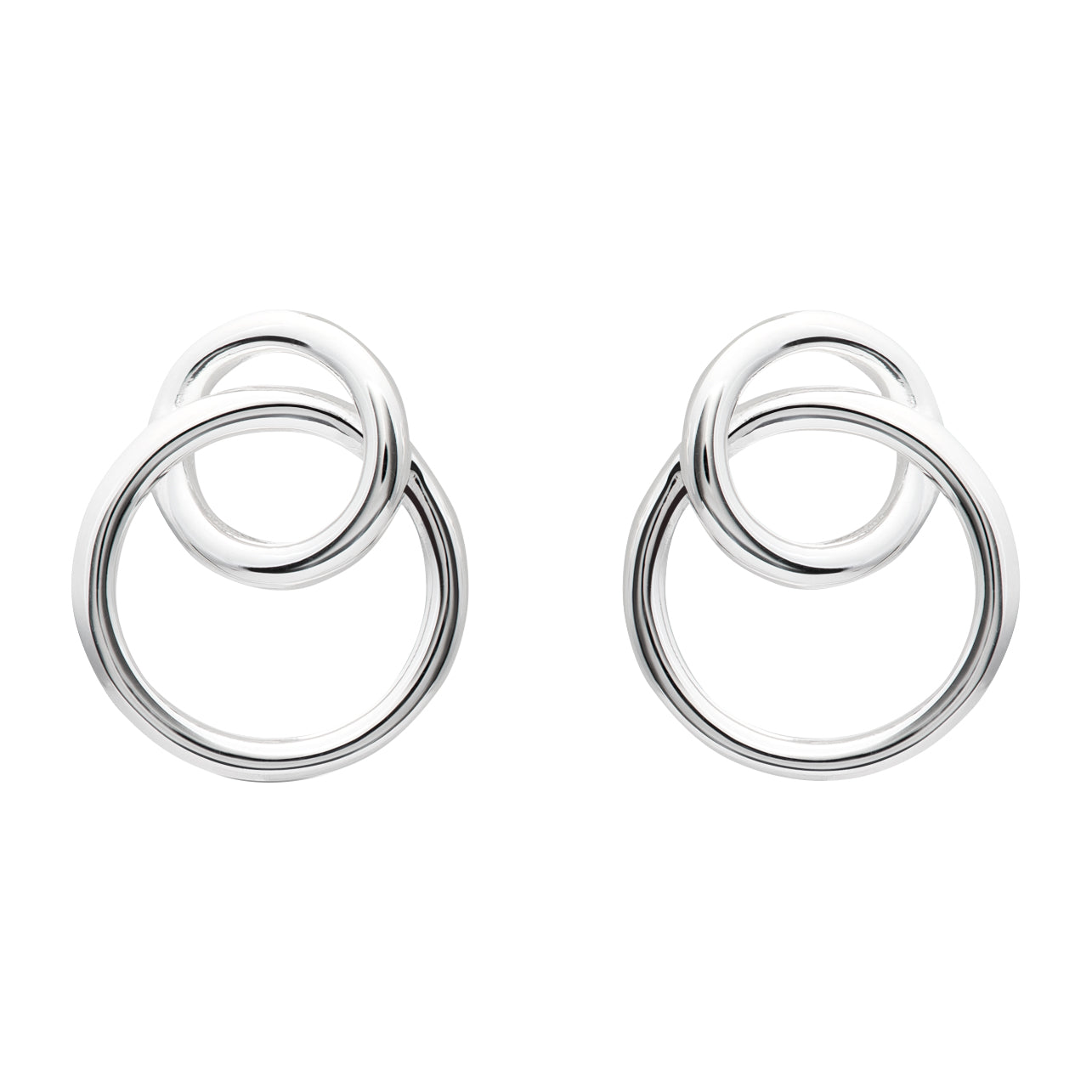 Silver Double circle Earrings ME-613/SIL