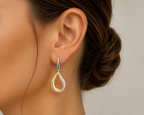 Silver and Gold Teardrop Earrings ME-684/GO