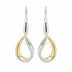 Silver and Gold Teardrop Earrings ME-684/GO
