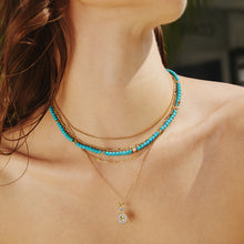Load image into Gallery viewer, GOLD LAB CREATED TURQUOISE NECKLACE
