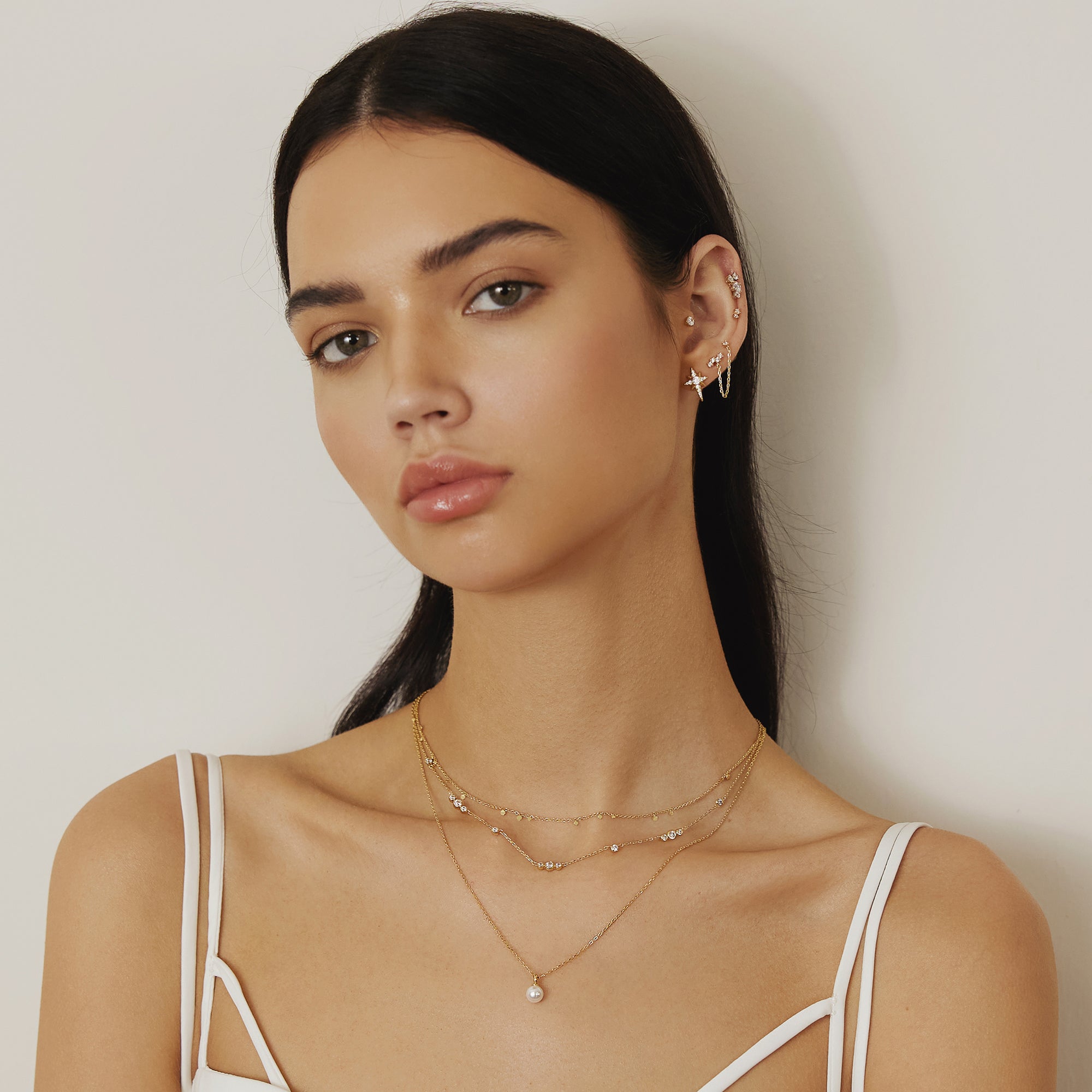 GOLD PEARL DROP PENDANT NECKLACE