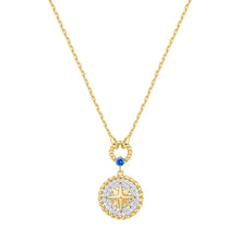 Load image into Gallery viewer, TWO-TONE EIGHT-POINTED STAR SIGNET NECKLACE
