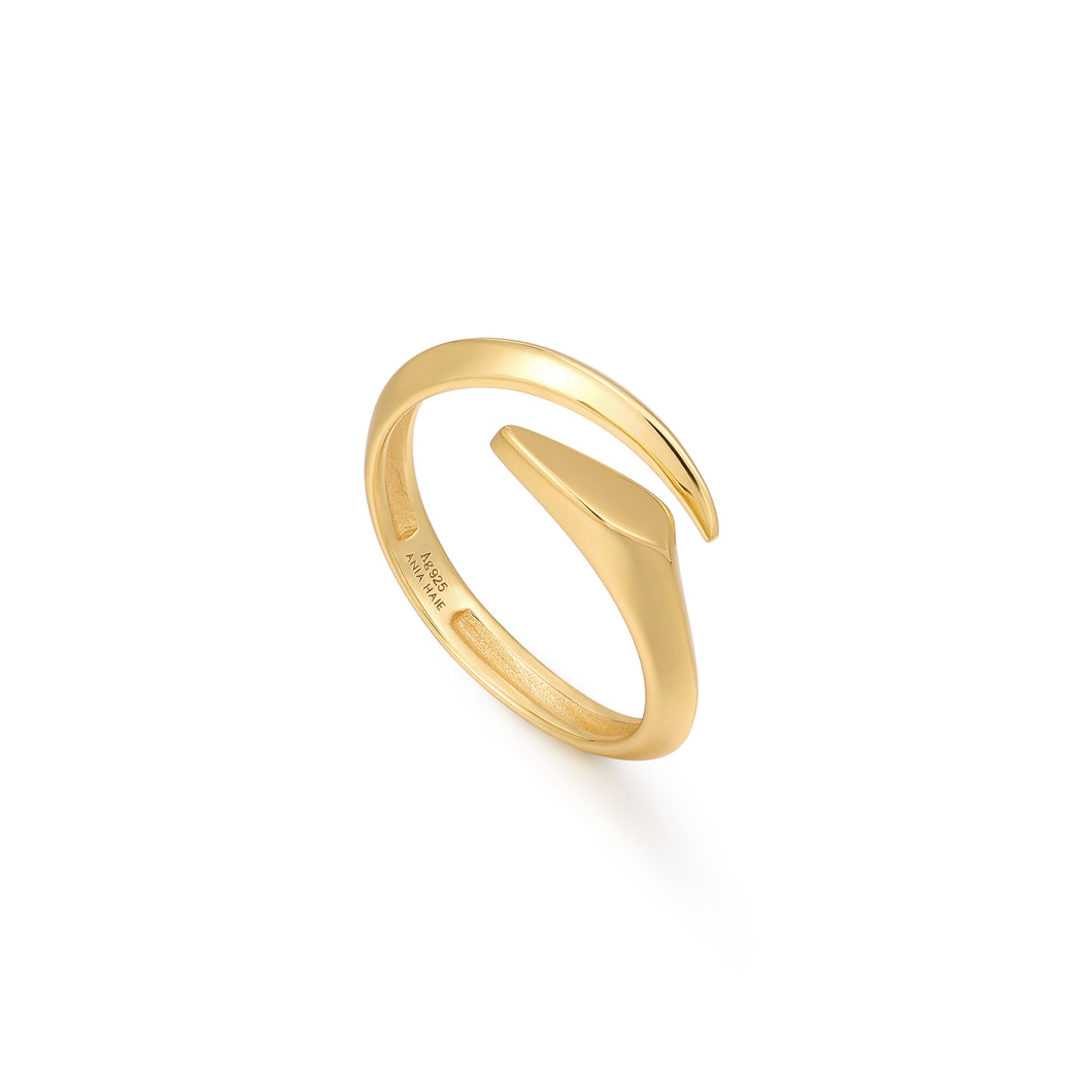 Gold Arrow Twist Adjustable Ring R049-01G