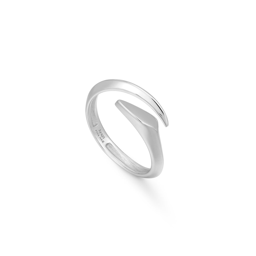Silver Arrow Twist Adjustable Ring R049-01H