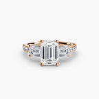 Three-Stone Ring with Pavé Band 4