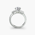 Three-Stone Ring with Pavé Band 4