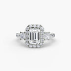 Three-Stone Ring with Halo 2